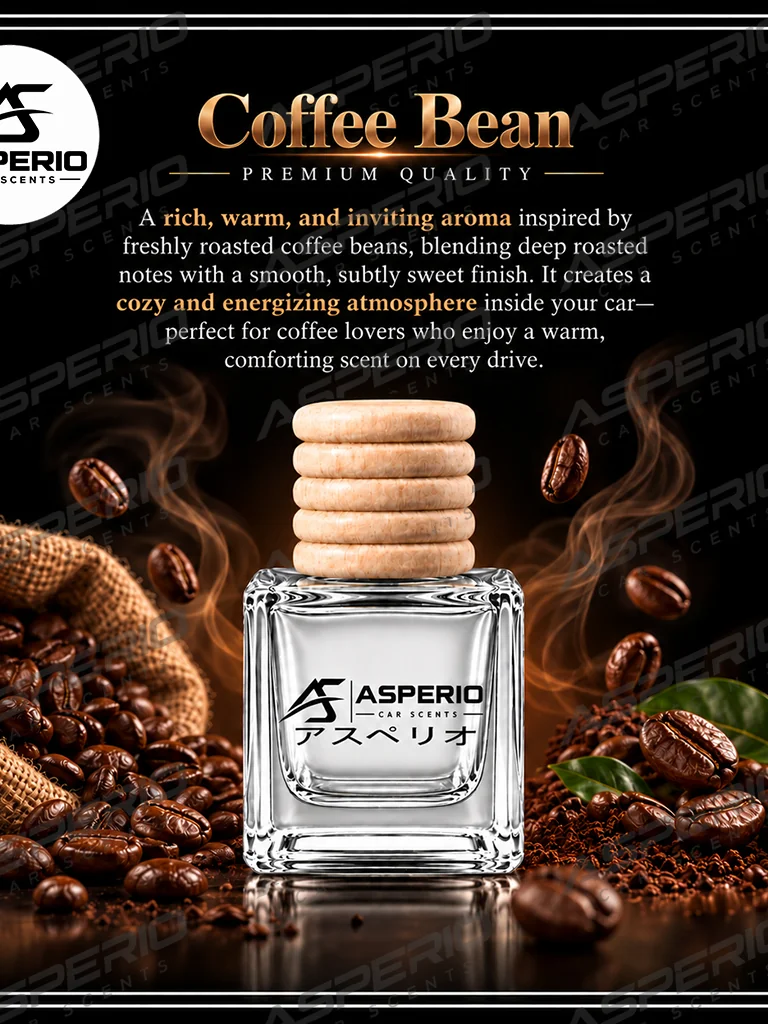 Asperio Coffee Bean car diffuser — original product artwork from the Shopee listing